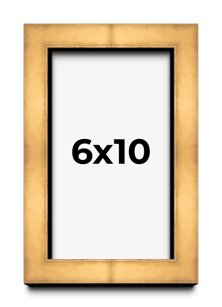 Photo Size Shadow Box 1.5" Depth Gold Picture Frame - UV Acrylic, Backing, Hanging Hardware